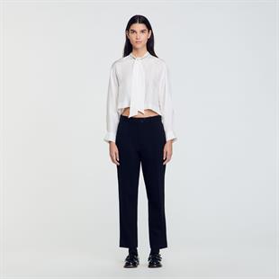 Saten Bel Detaylı Pantolon