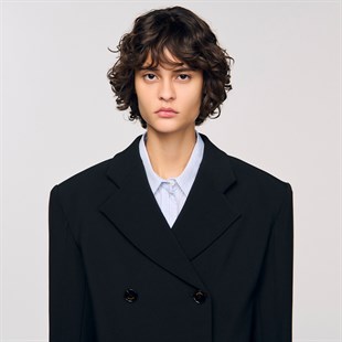 Saten Mix Kruvaze Kapama Blazer