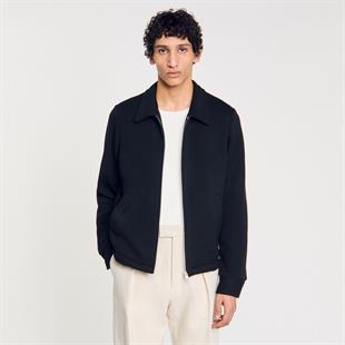 Siyah Fermuar Kapama Ceket