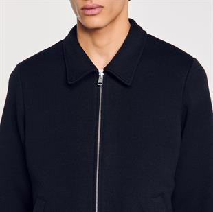 Siyah Fermuar Kapama Ceket