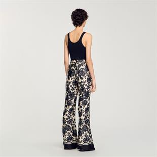 Siyah Şal Desen Pantolon