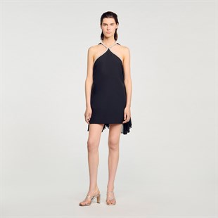 Taş Geçişli Mini Elbise