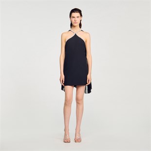 Taş Geçişli Mini Elbise