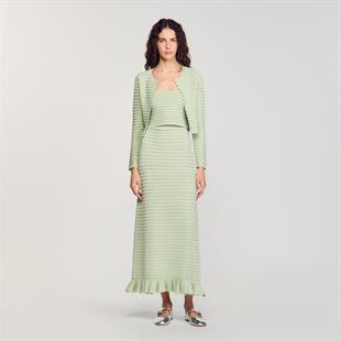 Taş İşlemeli Açık Yeşil Triko