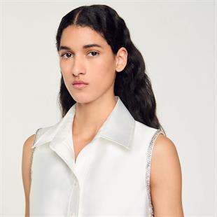 Taş İşlemeli Askılı Gömlek