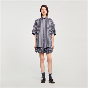 Taş İşlemeli Çizgili Gömlek