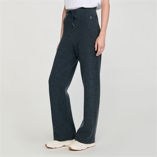 Taşlı Antrasit Triko Pantolon