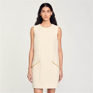 Taşlı Cep Detaylı Tüvit Elbise