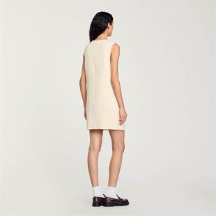 Taşlı Cep Detaylı Tüvit Elbise