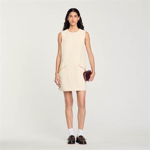 Taşlı Cep Detaylı Tüvit Elbise