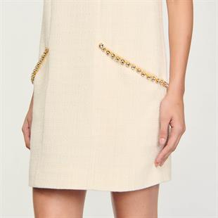 Taşlı Cep Detaylı Tüvit Elbise