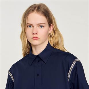 Taşlı Crop Gömlek