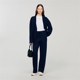 Taşlı Lacivert Triko Pantolon