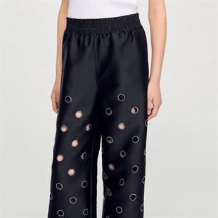 Taşlı Saten Pantolon