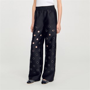 Taşlı Saten Pantolon