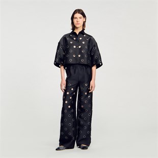 Taşlı Saten Pantolon