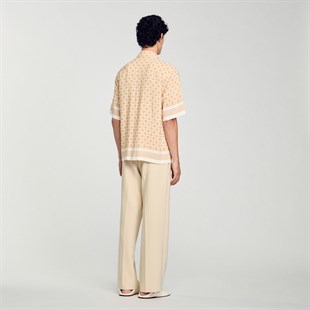 Turuncu Cross Desenli Gömlek