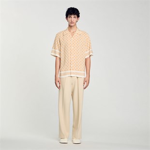 Turuncu Cross Desenli Gömlek