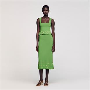 Ucu Gold Aksesuar İşlemeli Etek