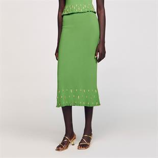 Ucu Gold Aksesuar İşlemeli Etek