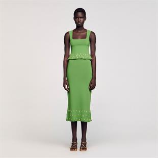 Ucu Gold Aksesuar İşlemeli Etek