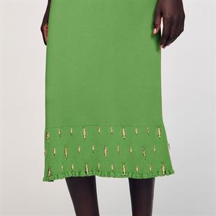 Ucu Gold Aksesuar İşlemeli Etek