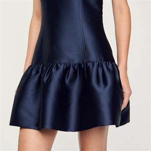 Volanlı Parlak Mini Elbise