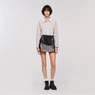 Yakası İnci İşlemeli Gömlek