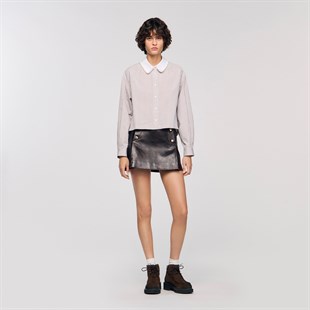 Yakası İnci İşlemeli Gömlek