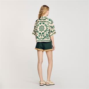 Yeşil Şal Desenli Gömlek