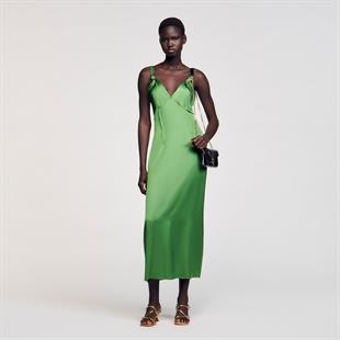 Yeşil Saten Elbise