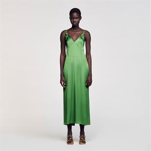 Yeşil Saten Elbise