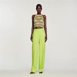 Yüksek Bel Düz Kesim Pantolon