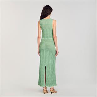 Zikzak Desenli Halter Yaka Üst