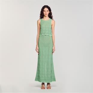 Zikzak Desenli Halter Yaka Üst