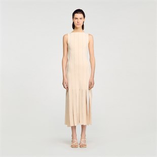 Zımba Detaylı Triko Elbise