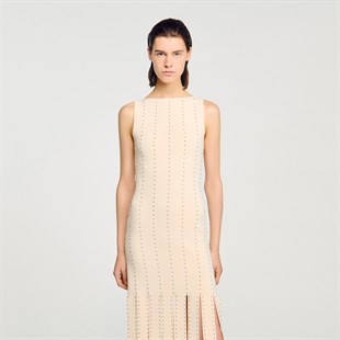 Zımba Detaylı Triko Elbise