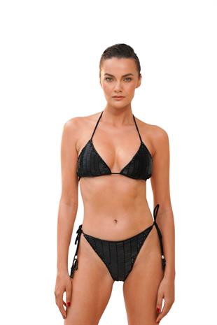 Amaris Siyah Boncuklu Bikini