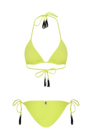 Neon Sarı Boncuklu Bikini