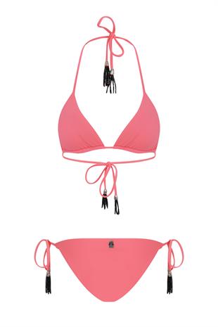 Neon Turuncu Boncuklu Bikini