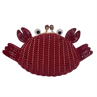 Kırmızı Hasır Çanta