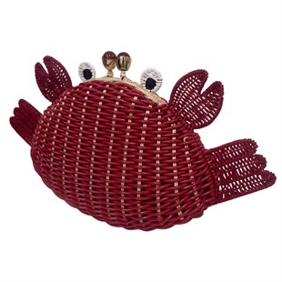 Kırmızı Hasır Çanta