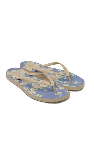 Floral Tabanlı Kadın Plaj Terliği