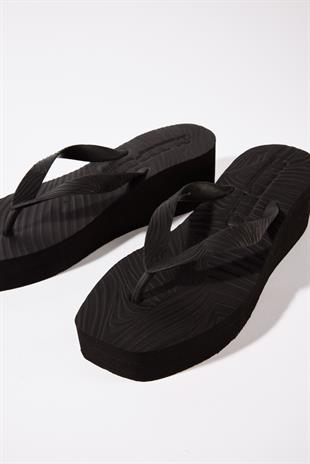 Siyah Yüksek Platform Terlik