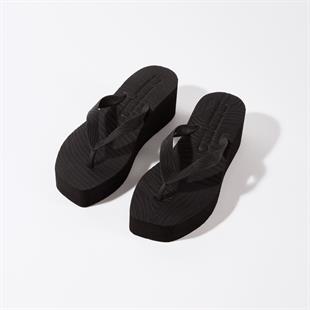 Siyah Yüksek Platform Terlik