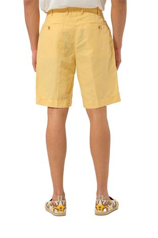 Sarı Keten Karışımlı Şort