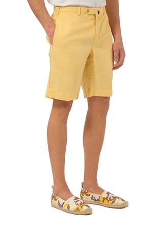 Sarı Keten Karışımlı Şort