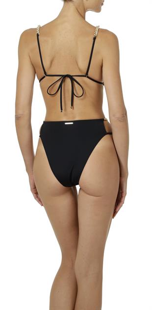 Siyah Zincir Detaylı Bikini Üstü