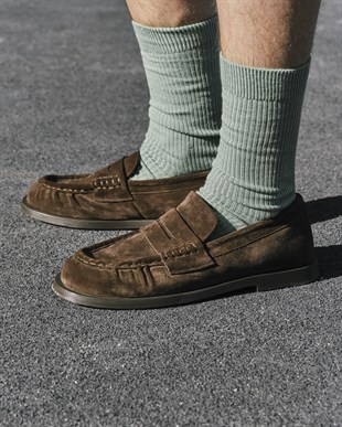 Kahverengi Süet Loafer