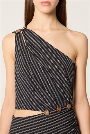 Asimetrik Kesim Poplin Elbise